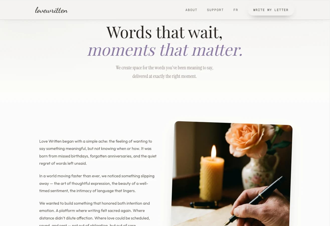 The LoveWritten story: words that wait, moments that matter
